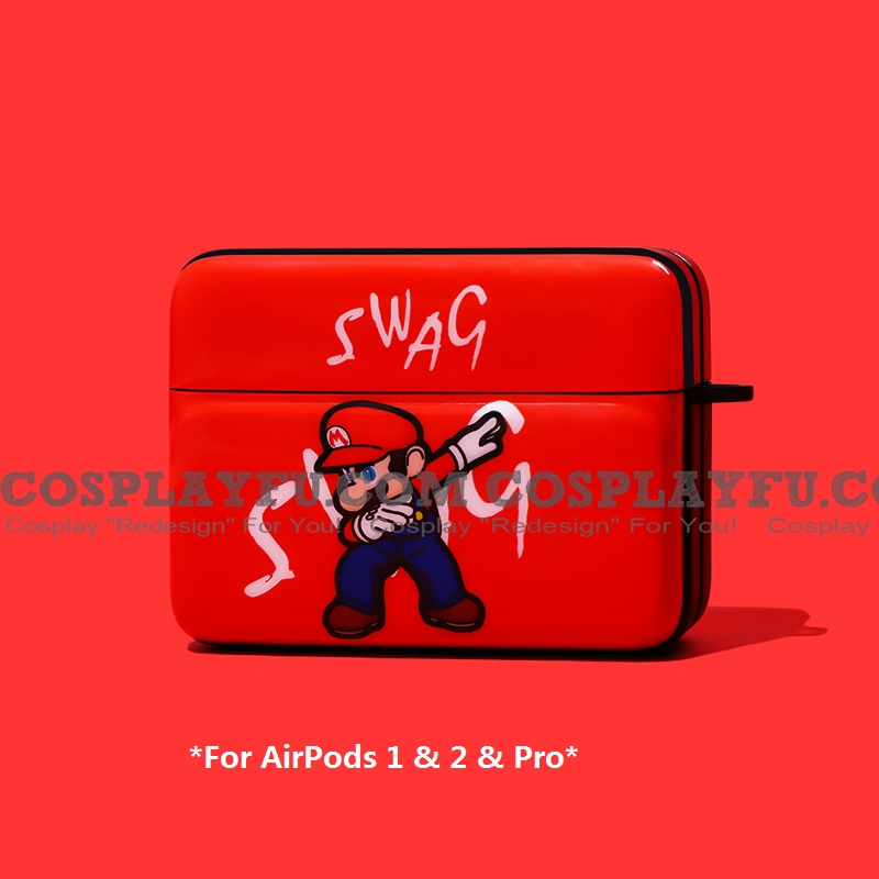Cute Rosso Mario | Airpod Case | Silicone Case for Apple AirPods 1, 2, Pro Cosplay